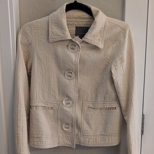 Anthropologie Textured Cream Blazer